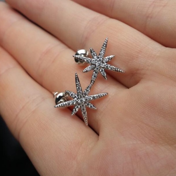 CZ Starburst Earrings - Picture 4 of 6